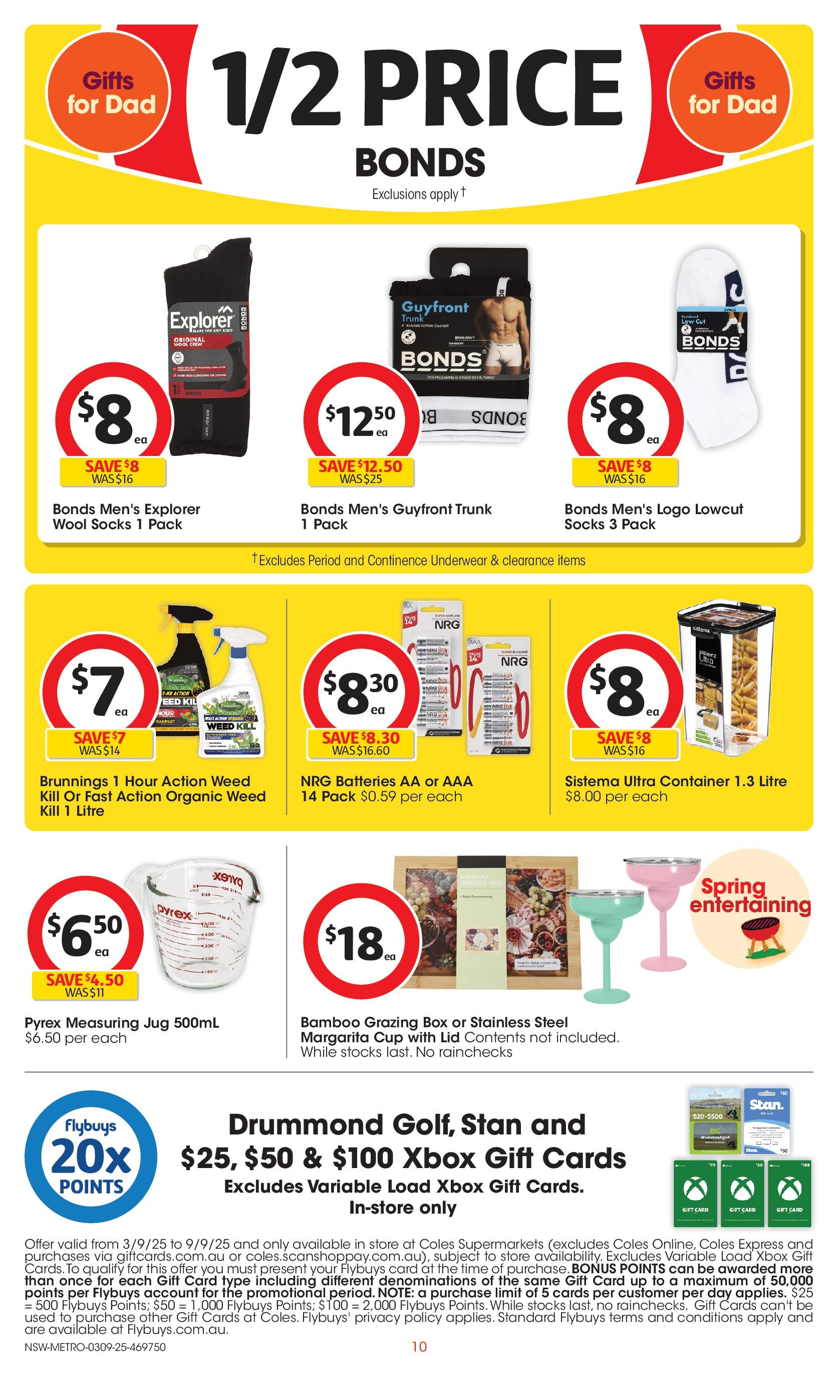 ﻿﻿Coles catalogue valid from 03/09/2025 > Online Australia | Page: 10 | Products: Box, Underwear, Socks, Batteries