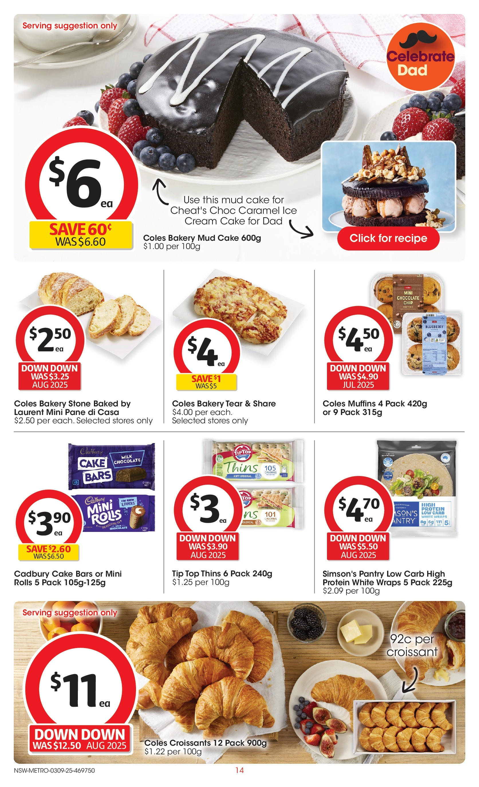 ﻿﻿Coles catalogue valid from 03/09/2025 > Online Australia | Page: 14 | Products: Milk, Chocolate, Muffins, Cream