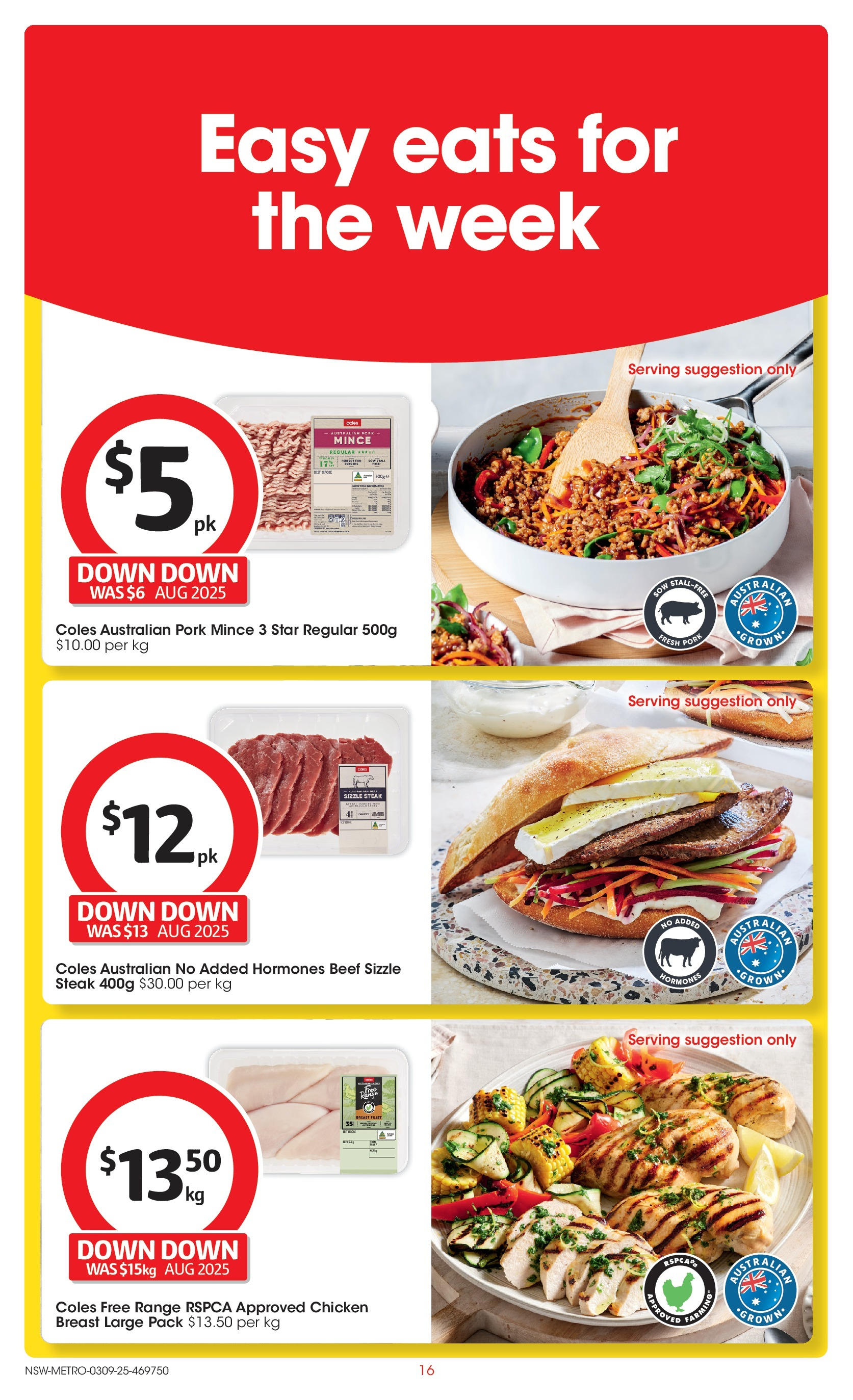 ﻿﻿Coles catalogue valid from 03/09/2025 > Online Australia | Page: 16 | Products: Chicken, Pork, Beef, Steak