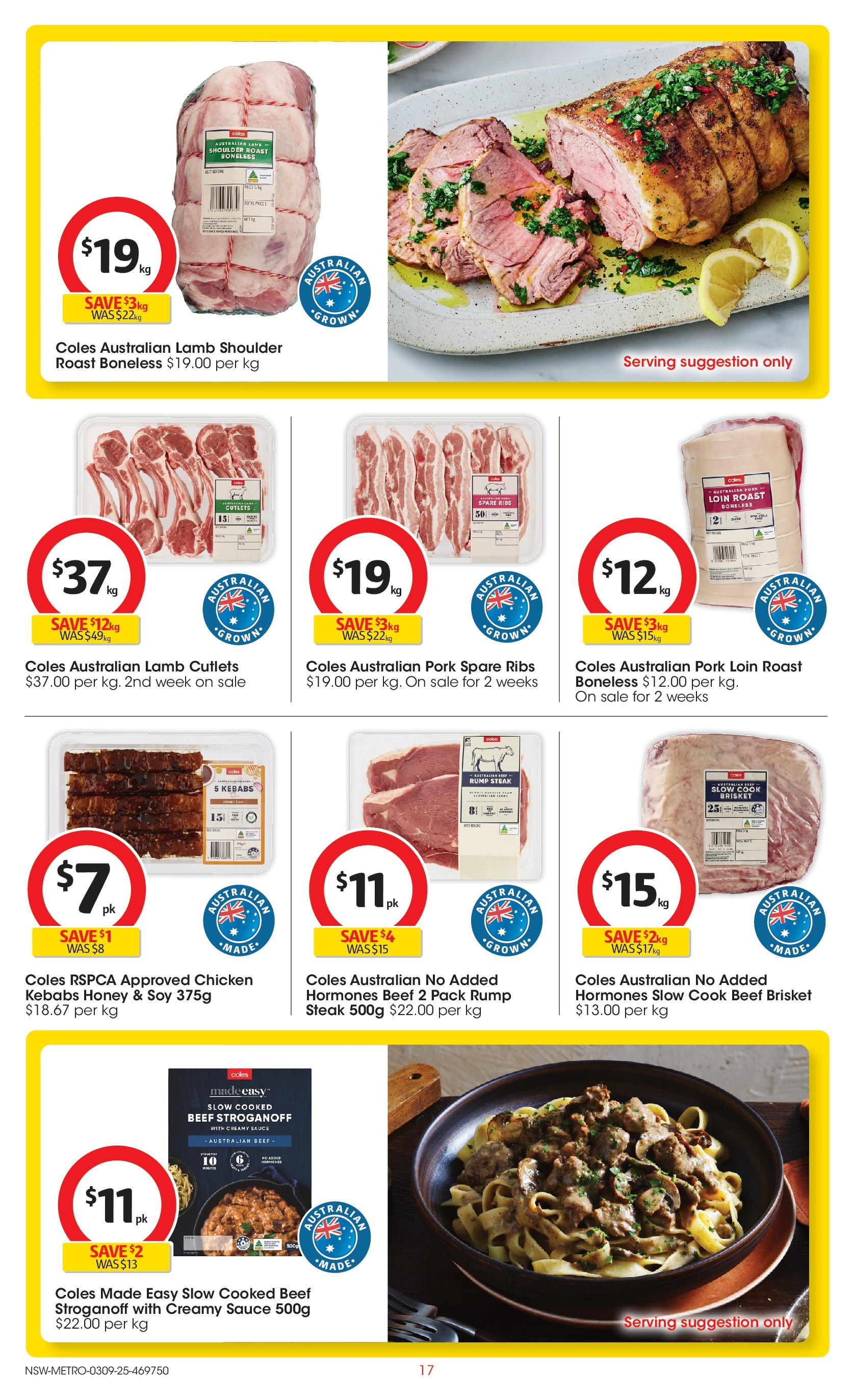 ﻿﻿Coles catalogue valid from 03/09/2025 > Online Australia | Page: 17 | Products: Lamb, Beef, Steak, Sauce