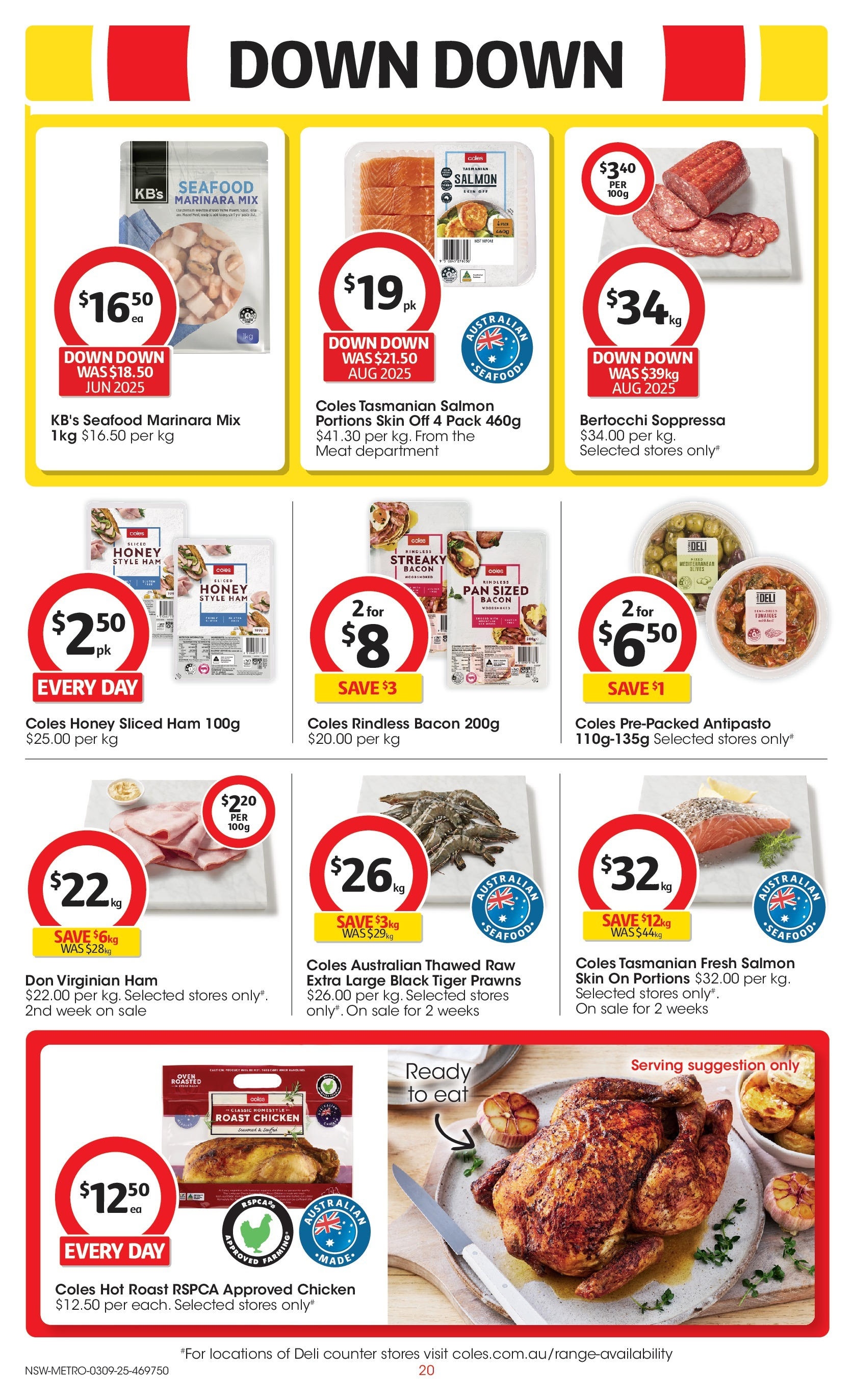 ﻿﻿Coles catalogue valid from 03/09/2025 > Online Australia | Page: 20 | Products: Ham, Honey, Meat, Salmon