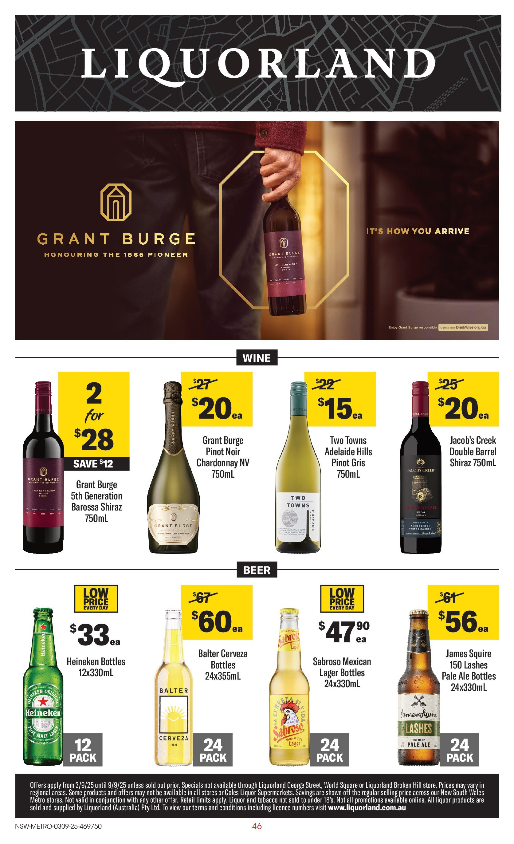 ﻿﻿Coles catalogue valid from 03/09/2025 > Online Australia | Page: 46 | Products: Wine, Beer