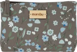 Soapland Kosmetiktasche grau Blumen