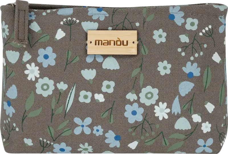 Soapland Kosmetiktasche grau Blumen