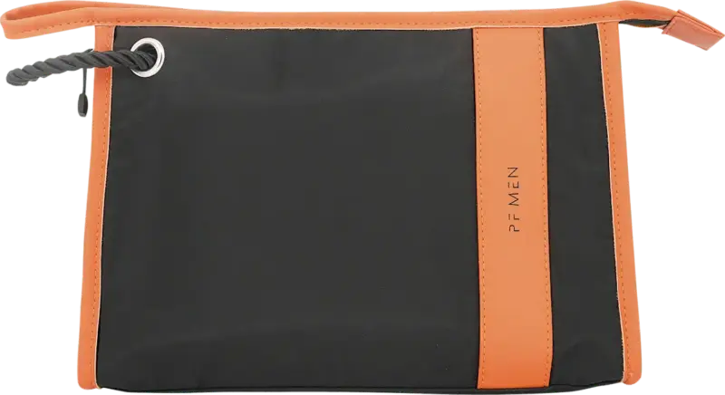 Vito & Joe Kulturbeutel Herren schwarz/orange
