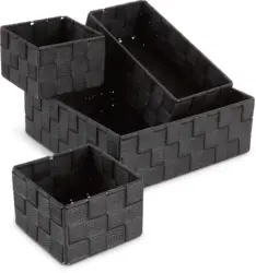 JYSK Комплект кошници FOLKE 4 бр./к-т черни