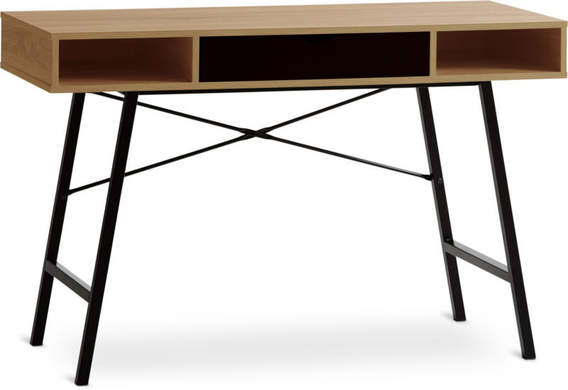 JYSK Бюро ABBETVED 48x120 цвят светъл дъб/черно