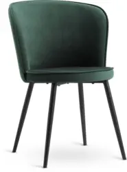 JYSK Кухненски стол RISSKOV тъмнозелено кадифе/черно