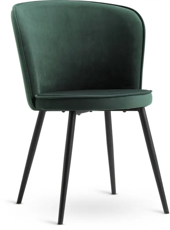 JYSK Кухненски стол RISSKOV тъмнозелено кадифе/черно