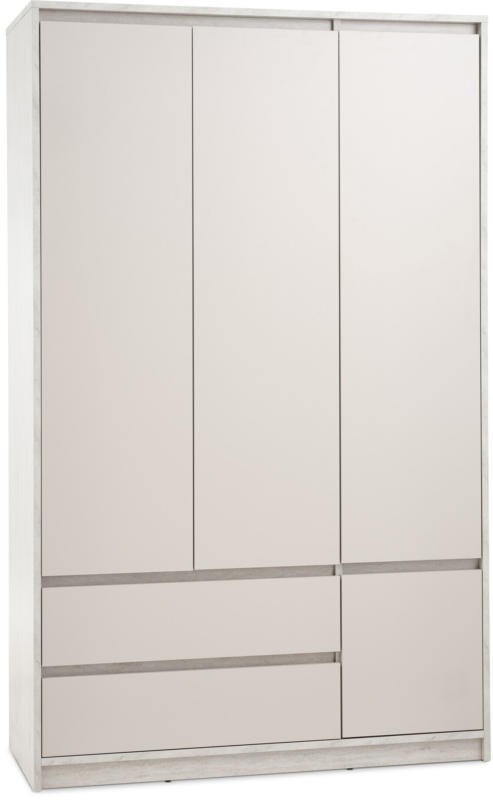 JYSK Гардероб BILLUND 119x193 4 врати 2 чекмеджета траверт./бежов