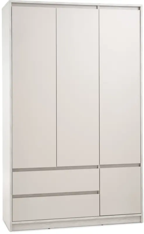 JYSK Гардероб BILLUND 119x193 4 врати 2 чекмеджета траверт./бежов