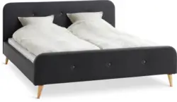 JYSK Рамка за легло KONGSBERG 160x200 сив текстил