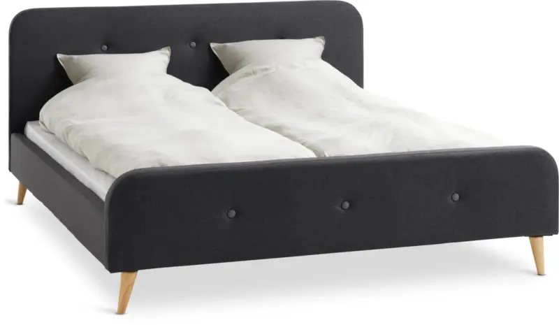 JYSK Рамка за легло KONGSBERG 160x200 сив текстил