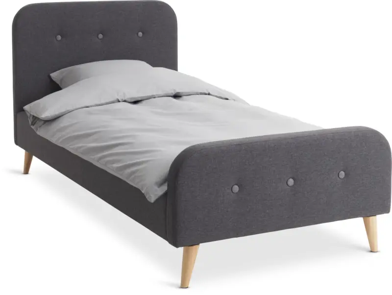 JYSK Рамка за легло KONGSBERG 90x200 сив текстил