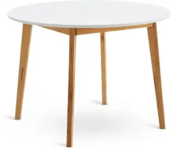 JYSK Кухненска маса JEGIND Ø105 бяло/натурал