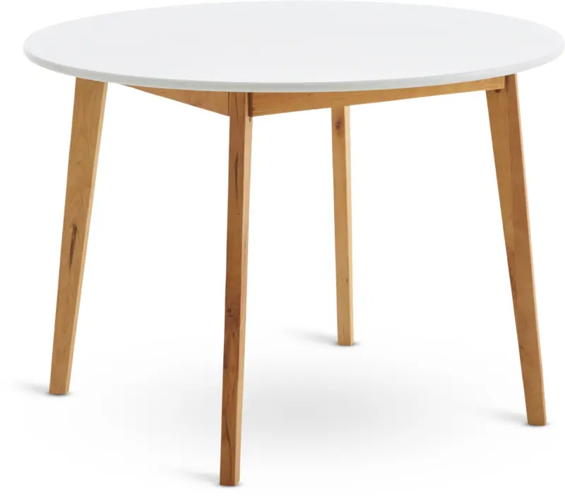 JYSK Кухненска маса JEGIND Ø105 бяло/натурал