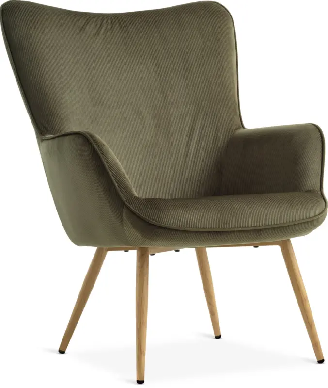 JYSK Кресло HUNDESTED зелено кадифе/цвят дъб