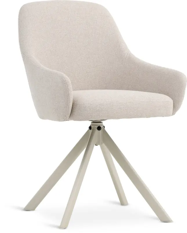 JYSK Кухненски стол ROSTRUP въртящ се бежов текстил