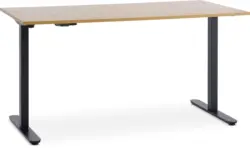 JYSK Бюро с регулируема височина SVANEKE 70x140 цв. нат.дъб/черно