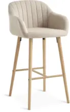 JYSK JYSK Бар стол ADSLEV бежов текстил/цвят натурален дъб