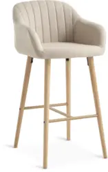 JYSK Бар стол ADSLEV бежов текстил/цвят натурален дъб