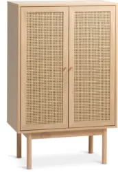 JYSK Шкаф HALMSTAD 2 врати ПВЦ ратан/цвят топъл дъб