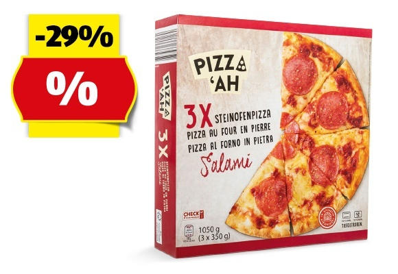 PIZZ’AH Pizza Salami, 3 x 350 g