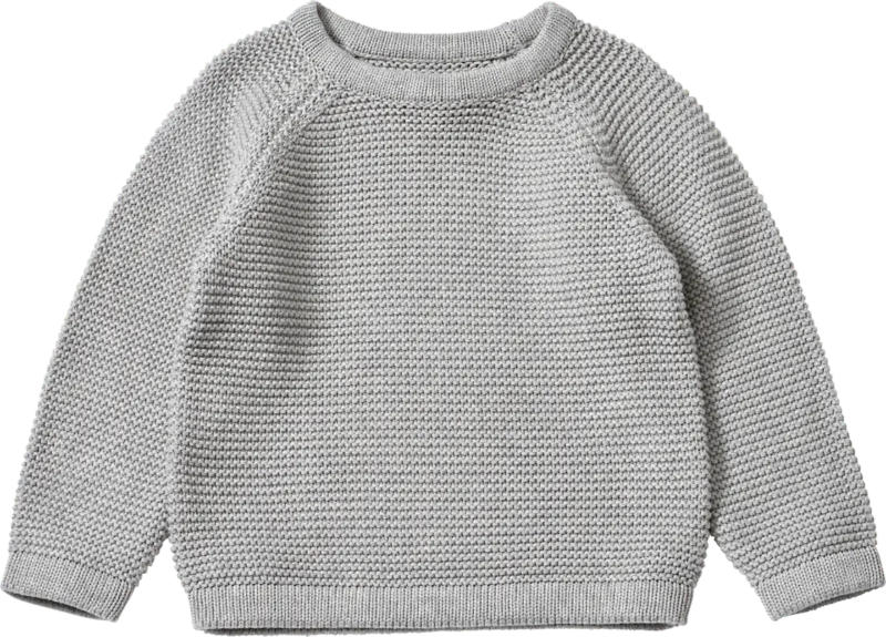 ALANA Pullover aus Strick mit Raglan-Ärmeln, grau, Gr. 92