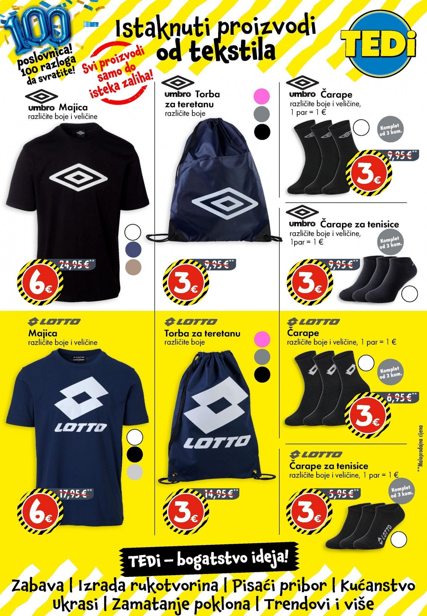 TEDi - TEDi katalog do 06.09.2025 novi od 30.08.2025 na listanje > letak digitalni | Stranica: 6 | Proizvodi: Majica, Čarape, Tenisice, Torba