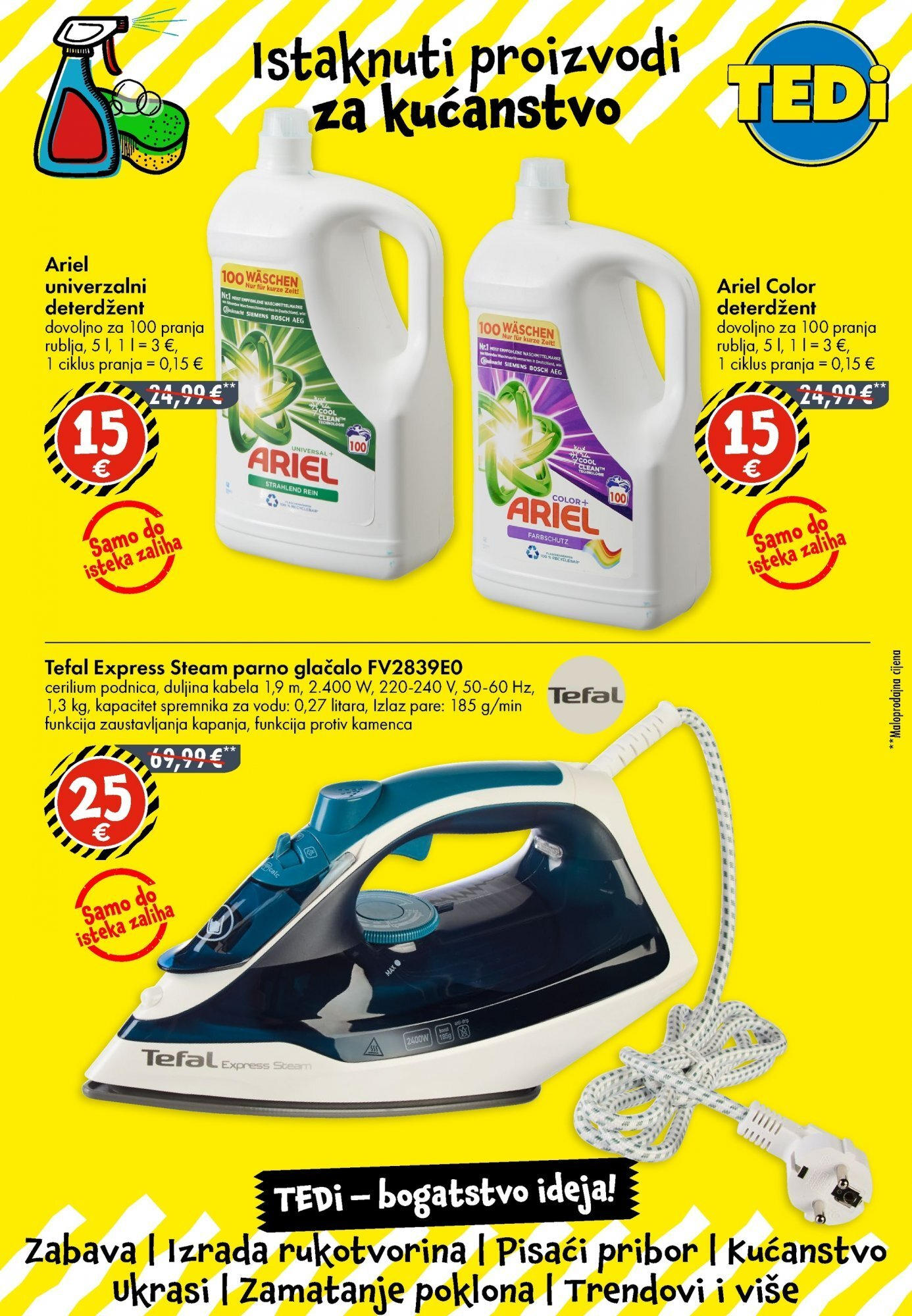 TEDi - TEDi katalog do 06.09.2025 novi od 30.08.2025 na listanje > letak digitalni | Stranica: 8 | Proizvodi: Deterdžent, Ariel