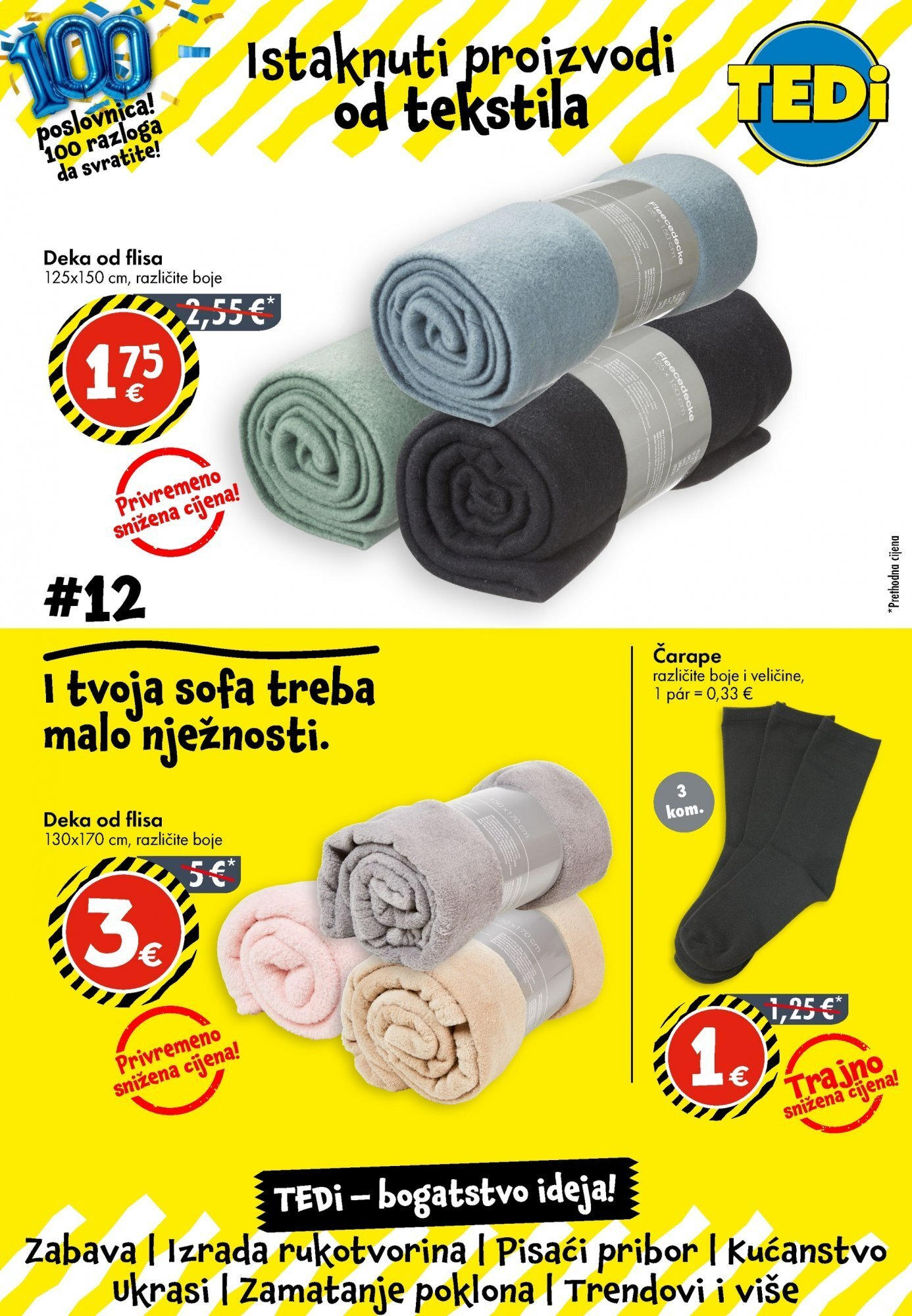 TEDi - TEDi katalog do 06.09.2025 novi od 30.08.2025 na listanje > letak digitalni | Stranica: 14 | Proizvodi: Čarape, Deka