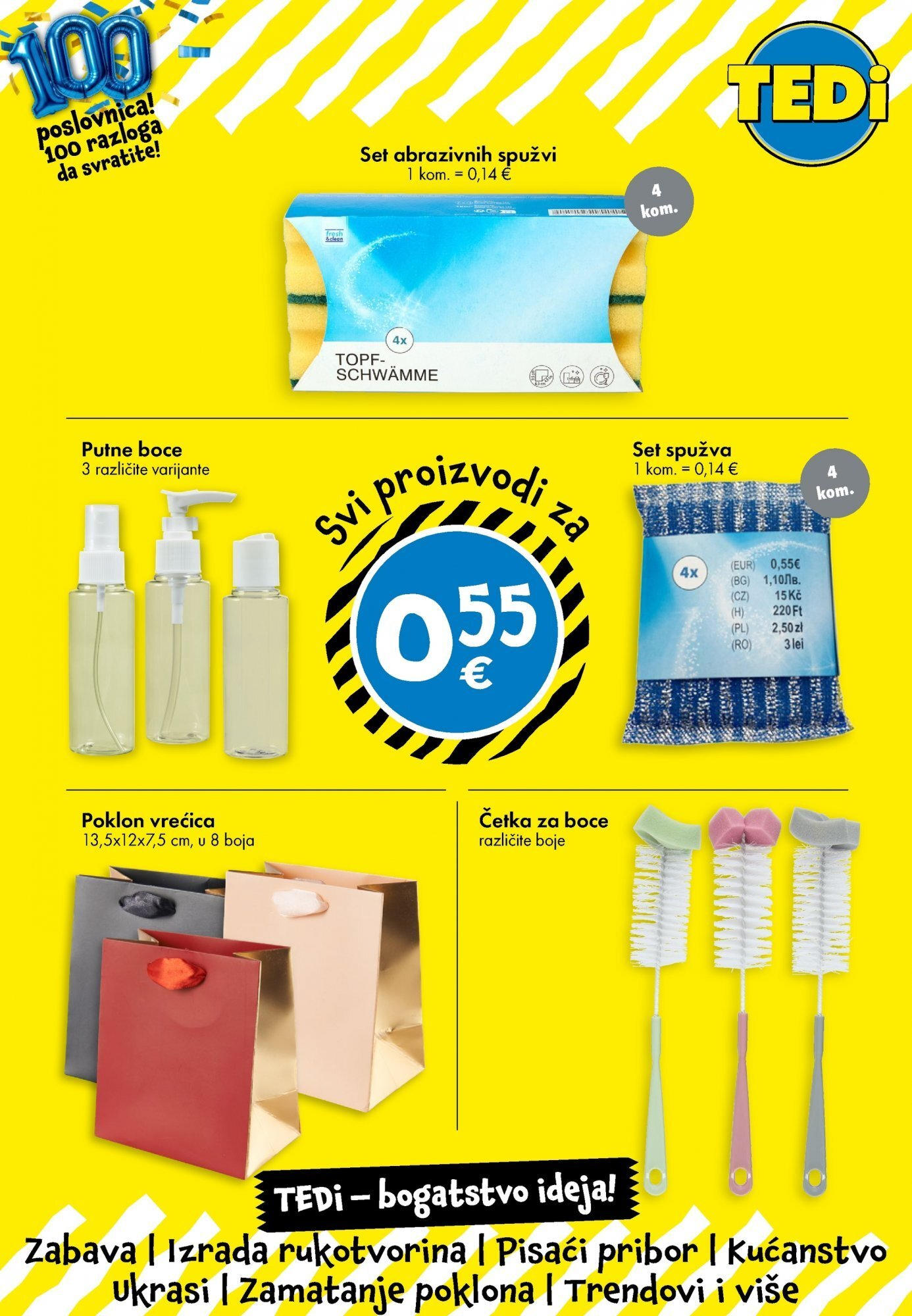 TEDi - TEDi katalog do 06.09.2025 novi od 30.08.2025 na listanje > letak digitalni | Stranica: 20 | Proizvodi: Spužva, Četka, Poklon vrećica