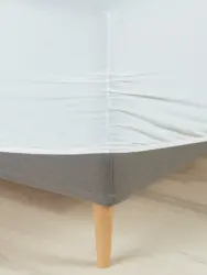 JYSK Чаршаф с ластик JETTE жарсе 160x200x35 бял