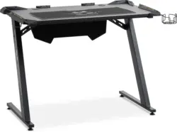 JYSK Геймърско бюро LINDHOLM с LED/поставка за чаша черно
