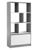 JYSK JYSK Етажерка BILLUND 1 чекмедже 3 рафта цвят бетон/бяла