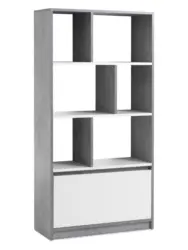 JYSK Етажерка BILLUND 1 чекмедже 3 рафта цвят бетон/бяла