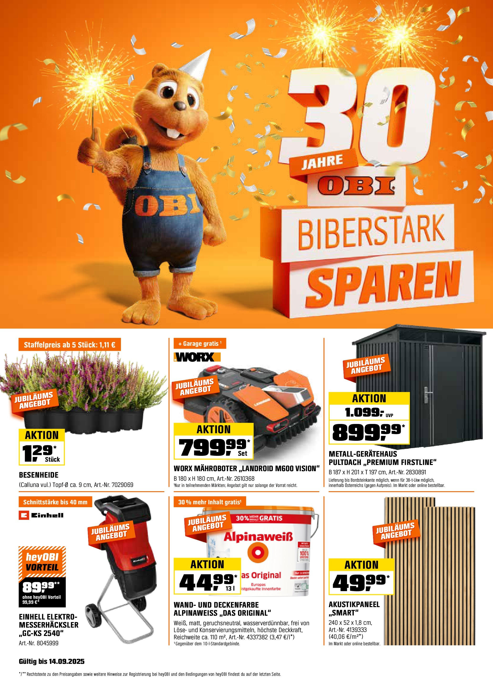 OBI Flugblatt (01.09.2025) || Aktuelle Angebote | Seite: 1 OBI Flugblatt von 01.09.2025 - Aktuelle Angebote | Seite: 1