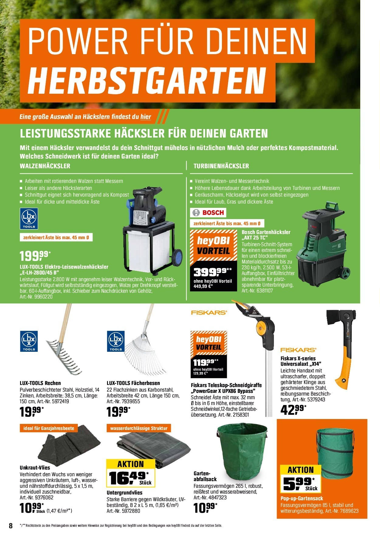 Obi Herbstgartenmagazin (ab 01.09.2025) zum Blättern | Seite: 8 | Produkte: Bosch, Wasser Obi Herbstgartenmagazin (ab 01.09.2025) zum Blättern | Seite: 8 | Produkte: Bosch, Wasser
