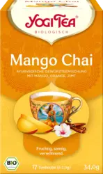 YOGI TEA Gewürztee "Mango Chai" mit Mango, Orange & Zimt (17 Beutel)