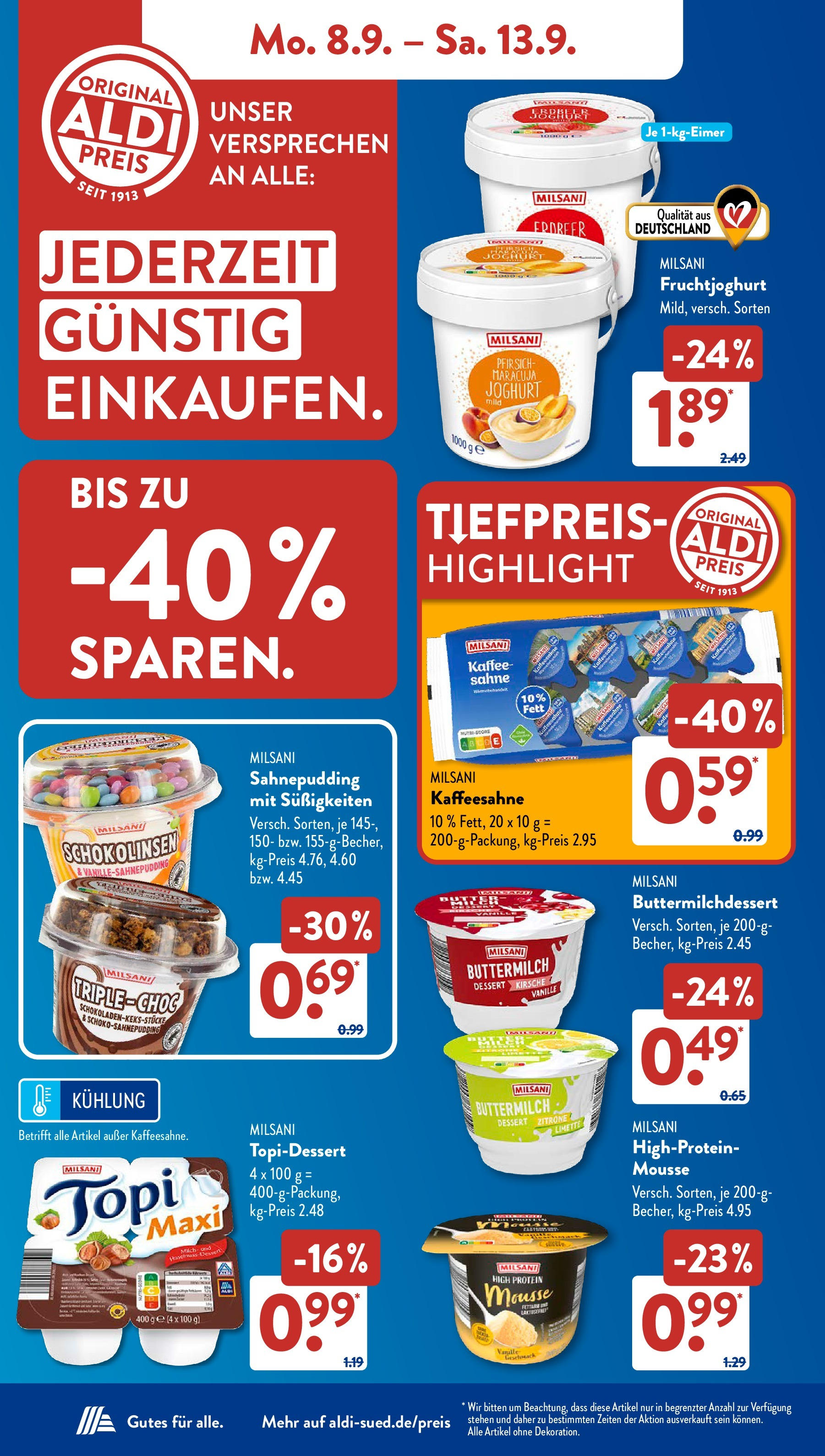 Aldi Süd - Aldi Süd: Wochenangebote (ab 07.09.2025) zum Blättern | Seite: 8 | Produkte: Buttermilch, Fruchtjoghurt, Limette, Süßigkeiten Aldi Süd - Aldi Süd: Wochenangebote (ab 07.09.2025) zum Blättern | Seite: 8 | Produkte: Buttermilch, Fruchtjoghurt, Limette, Süßigkeiten