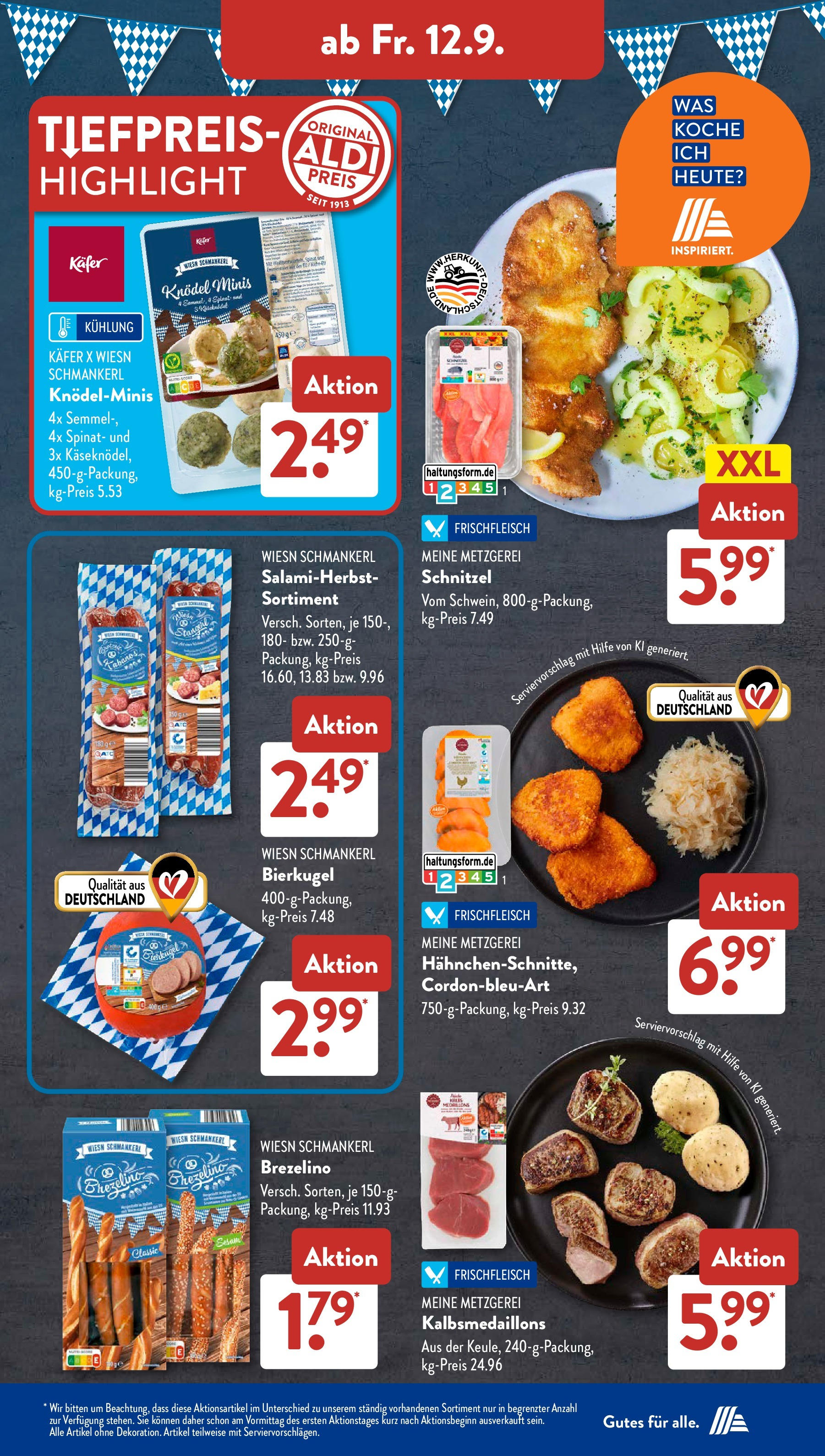 Aldi Süd - Aldi Süd: Wochenangebote (ab 07.09.2025) zum Blättern | Seite: 26 | Produkte: Schnitzel Aldi Süd - Aldi Süd: Wochenangebote (ab 07.09.2025) zum Blättern | Seite: 26 | Produkte: Schnitzel