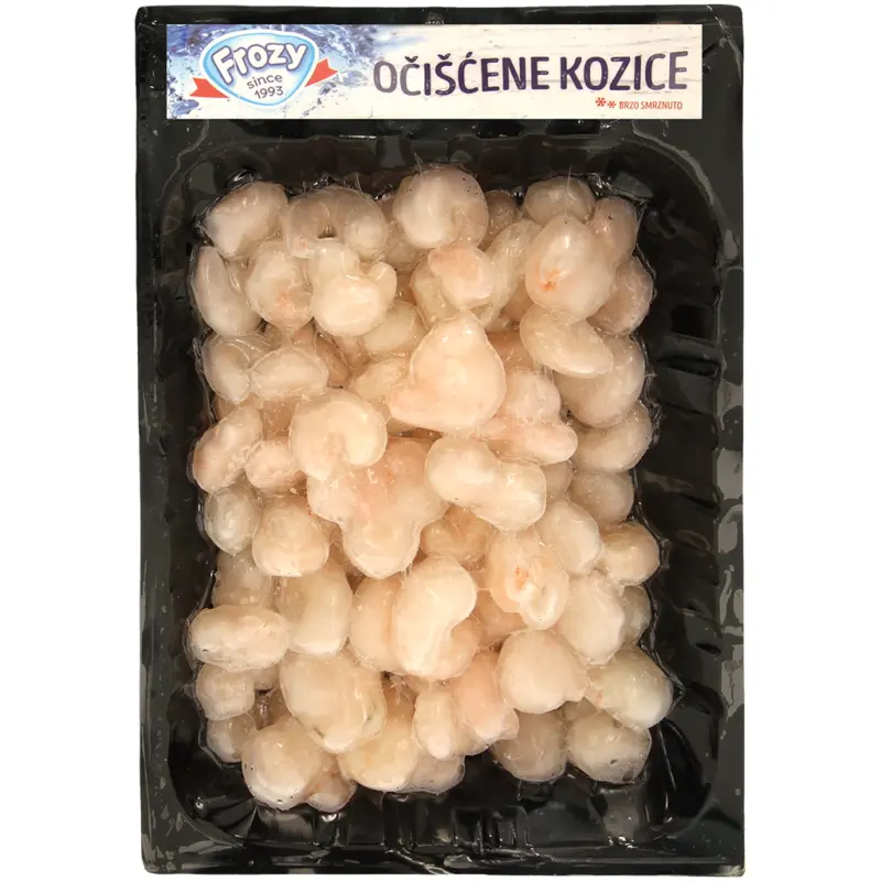 Ostasiatische Rauhgarnelen mit Wasserzusatz, roh, entdärmt, ohne Schale, glasiert, tiefgefroren