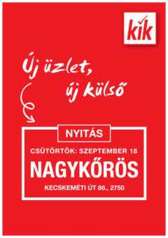 Kik - KiK újság érvényessége 2025.09.17-ig - amely érvényes a következő dátumtól: 14.09.2025