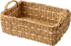 BOLTZE Korb aus Seegras, rechteckig, natur/offwhite (29x20x14 cm)