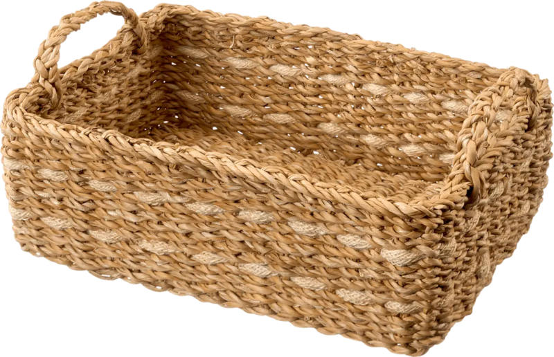 BOLTZE Korb aus Seegras, rechteckig, natur/offwhite (29x20x14 cm)