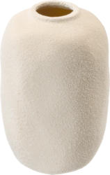 dm home Vase aus Keramik, raue Optik, offwhite (12x19,5 cm)