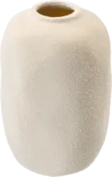 dm home Vase aus Keramik, raue Optik, offwhite (12x19,5 cm)