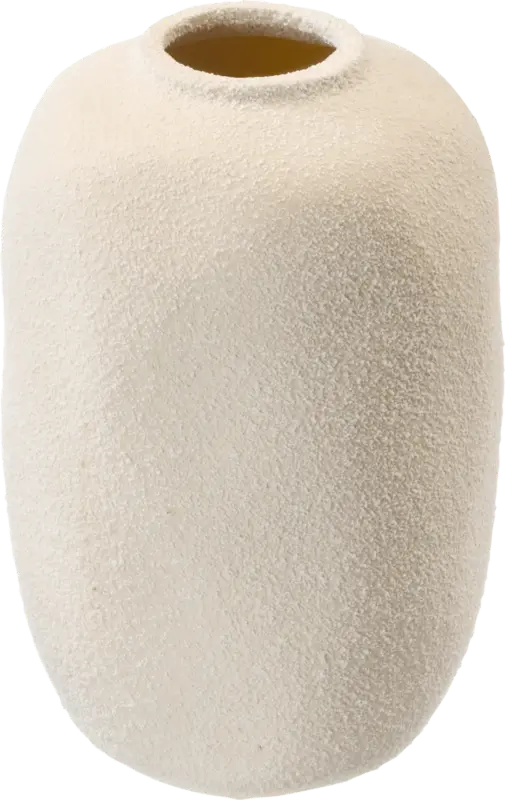 dm home Vase aus Keramik, raue Optik, offwhite (12x19,5 cm)