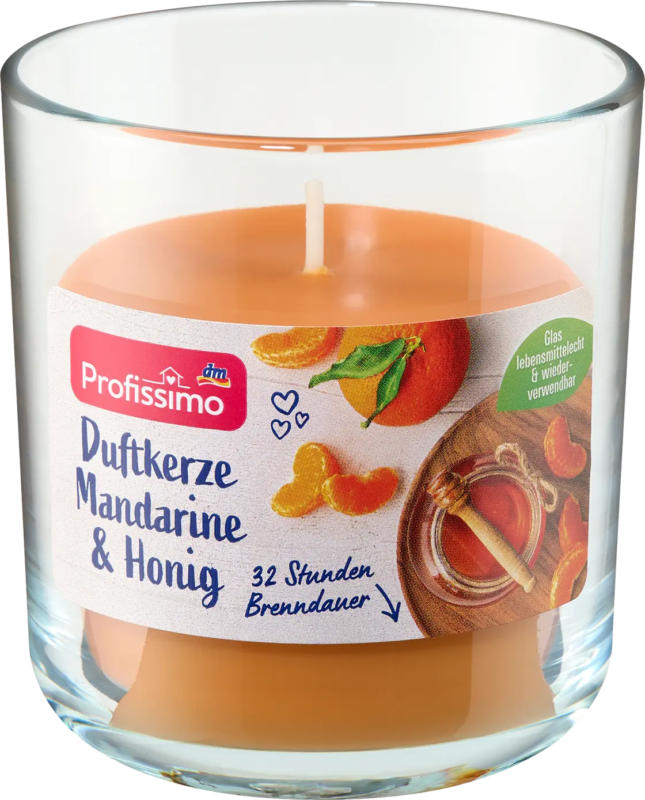Profissimo Duftkerze im Glas Mandarine & Honig