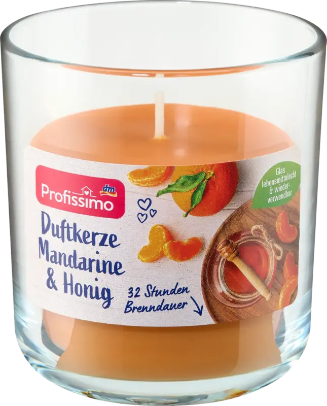 Profissimo Duftkerze im Glas Mandarine & Honig